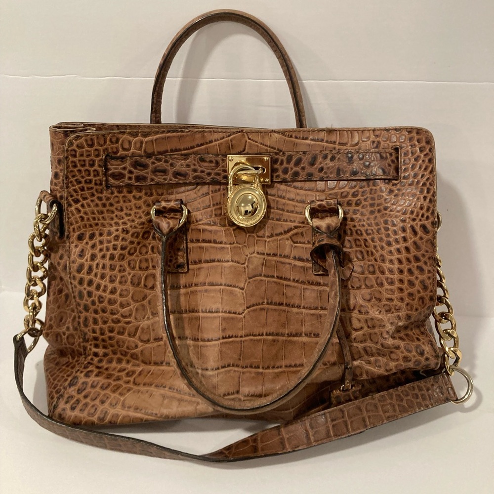 Michael Kors Hamilton Brown Large Satchel Purse